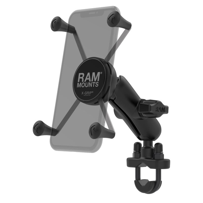 RAM Mounts X-Grip Large Phone Mount with Handlebar U-Bolt Base RAM-B-149Z-UN10U with Medium Arm for Motorcycle, ATV/UTV, Bike - Image 1